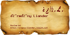 Örmény Liander névjegykártya